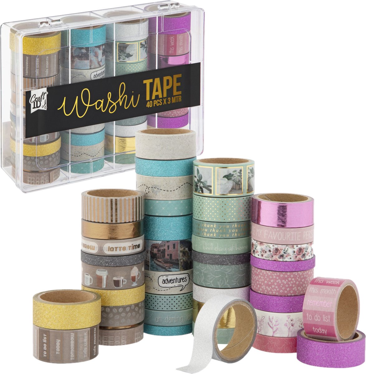 Creative Craft Group Washi tape in storage container 40 pcs.