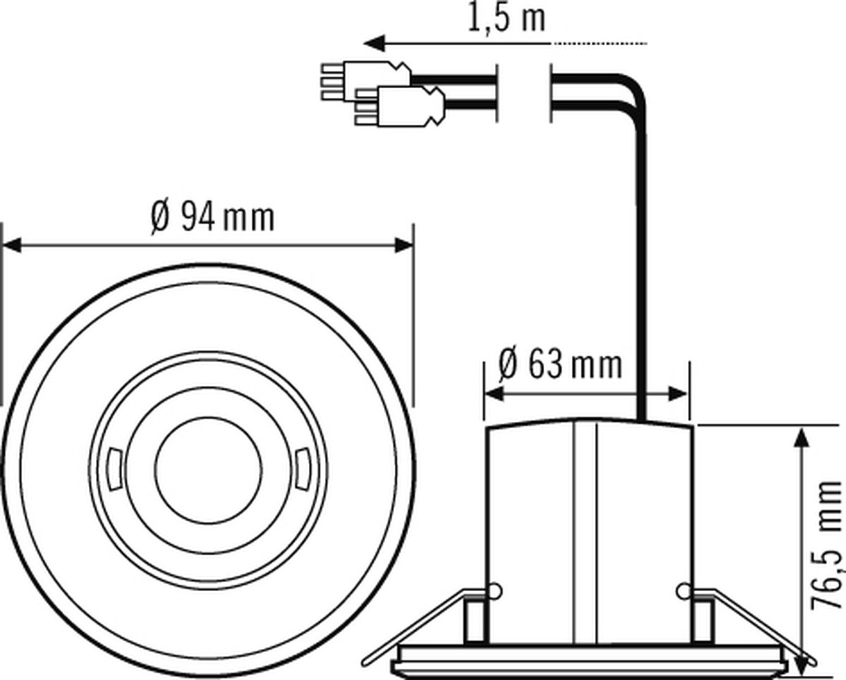 ESYLUX EP10427862 encastré Détecteur de mouvement pour plafond 360 ° blanc IP20