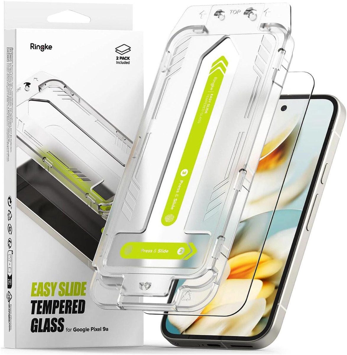 Ringke Easy Slide 2-pack Tempered Glass for Google Pixel 9A