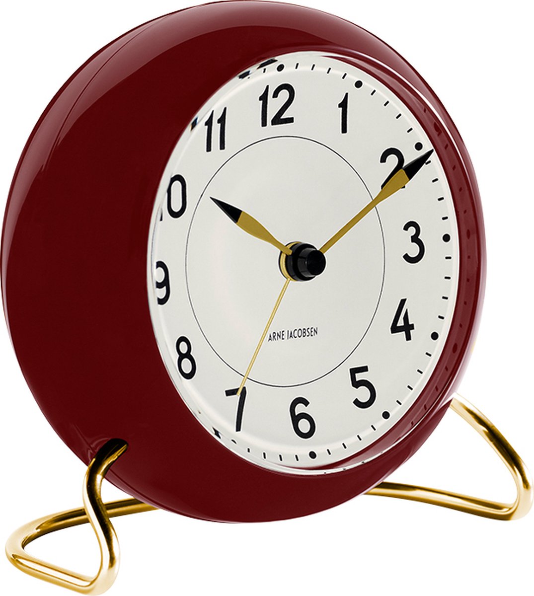 Arne Jacobsen Clocks Orologio da tavolo AJ Station bordeaux burgundy
