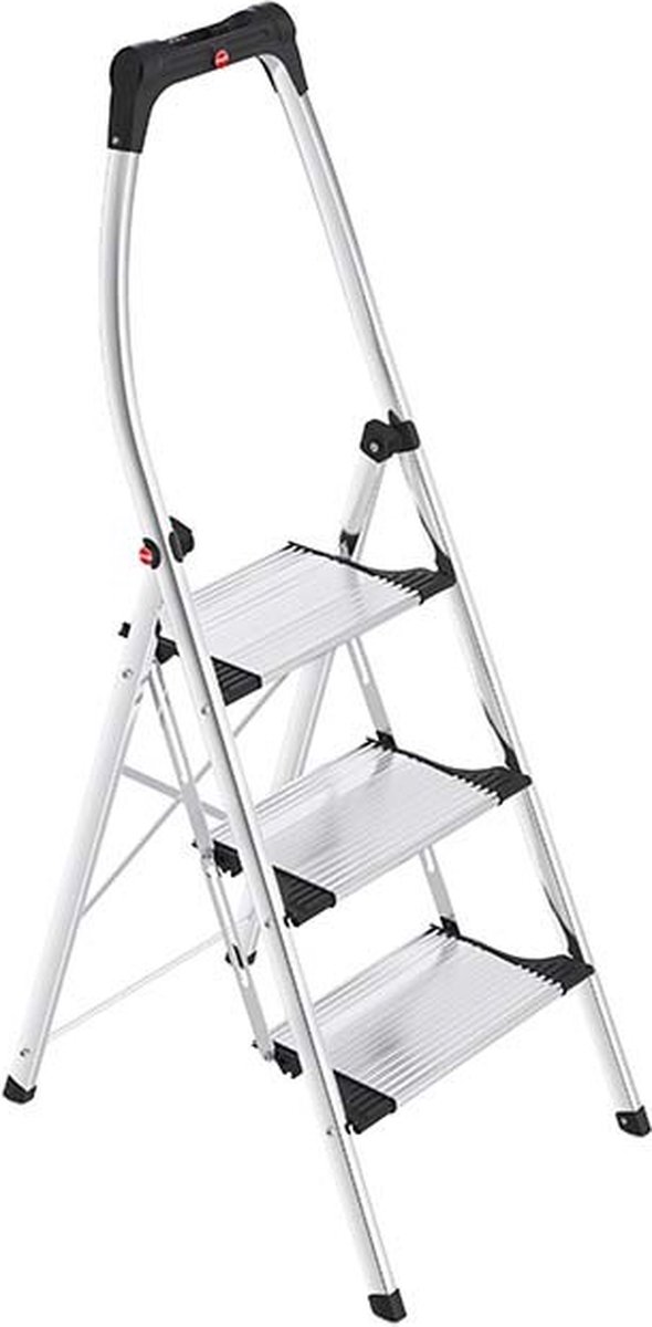 Hailo Klapptrittleiter Living Step Silber, Schwarz 3 Stufen