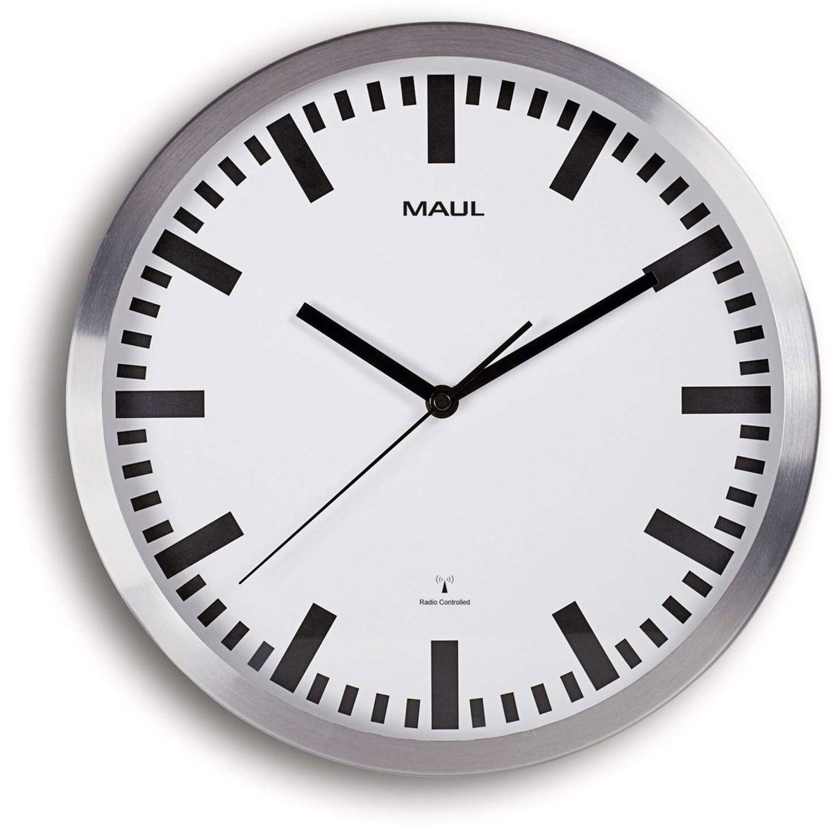Maul Analog Wanduhr Silber, Weiß 30,5 x 30,5 x 30,5 x 4,7 cm