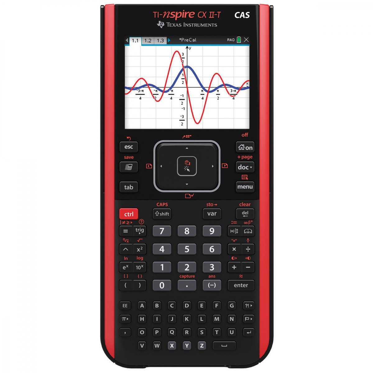 Texas Instruments TI-Nspire CX II-T handhelds Grafikrechner Rot, Schwarz Akku Nspire CX2 CAS
