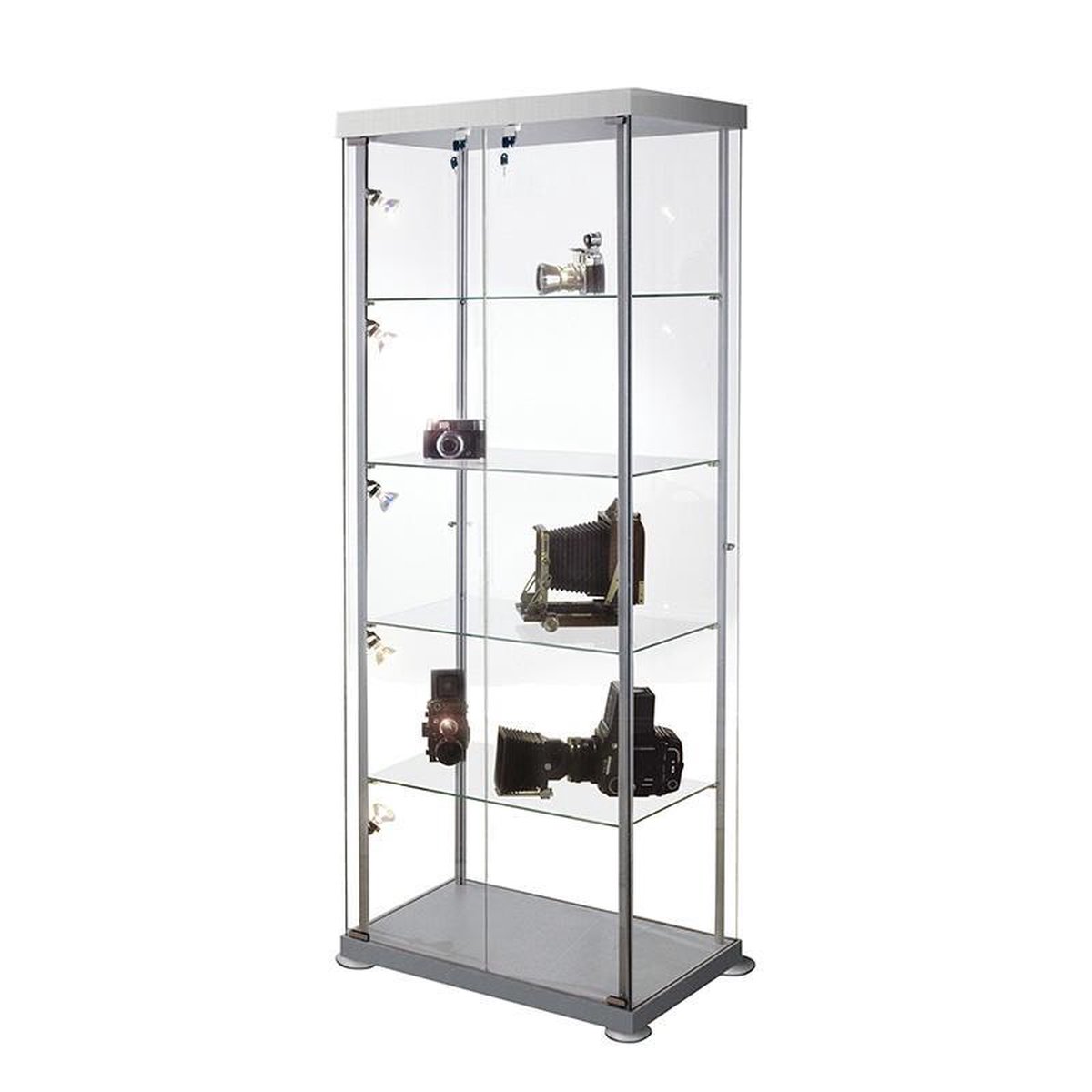 Kerkmann Vitrine Expoline Silber 850 x 425 x 1.800 mm