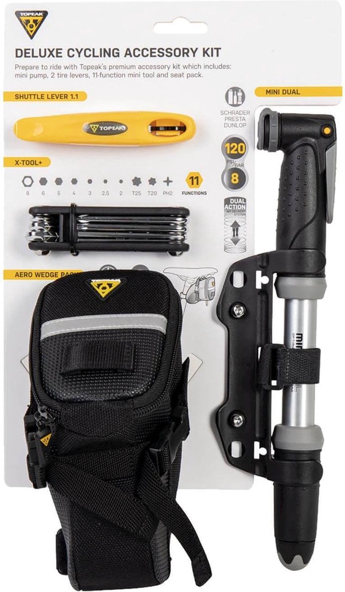 Mini pompe à main Topeak Deluxe Cycling Accessory Kit