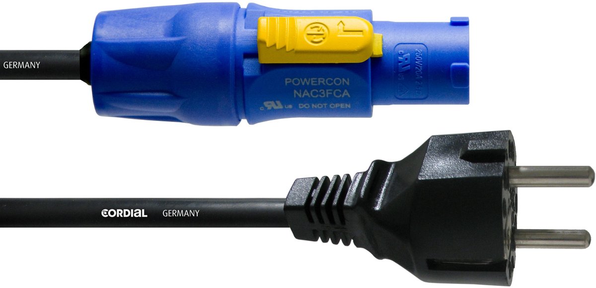 Cordial CFCA 1,5 S Alimentazione Cavo [1x Spina schuko - 1x Spina PowerCon] 1.5 m Blu