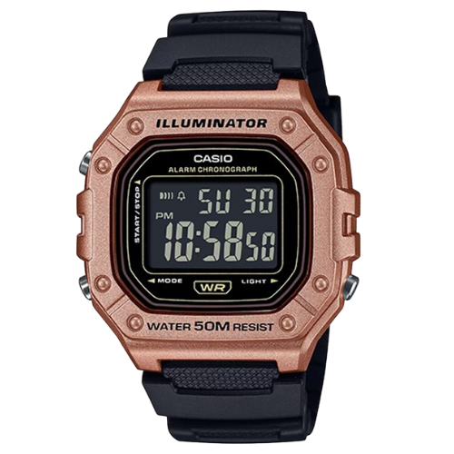 Casio W-218HM-5BVEF Illuminator Digital Sportklocka - Roséguld & Svart