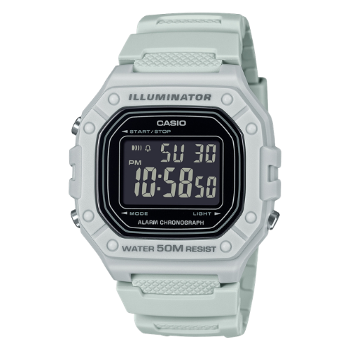 Casio Collection W-218H-8BVEF Klassisk Fyrkantig Digital Klocka för Herr - Grå