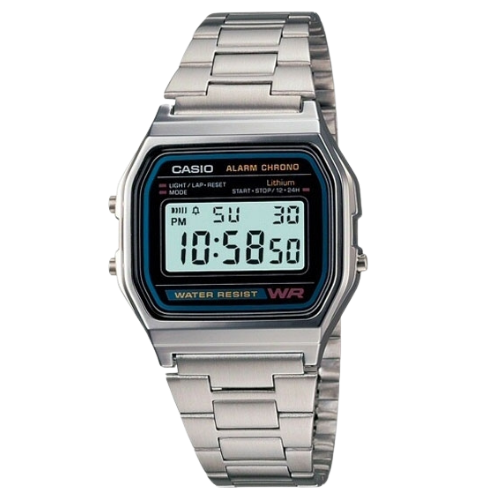 Casio Vintage Unisex Digital Klocka A158WA-1DF - Silverfärgat Rostfritt Stål