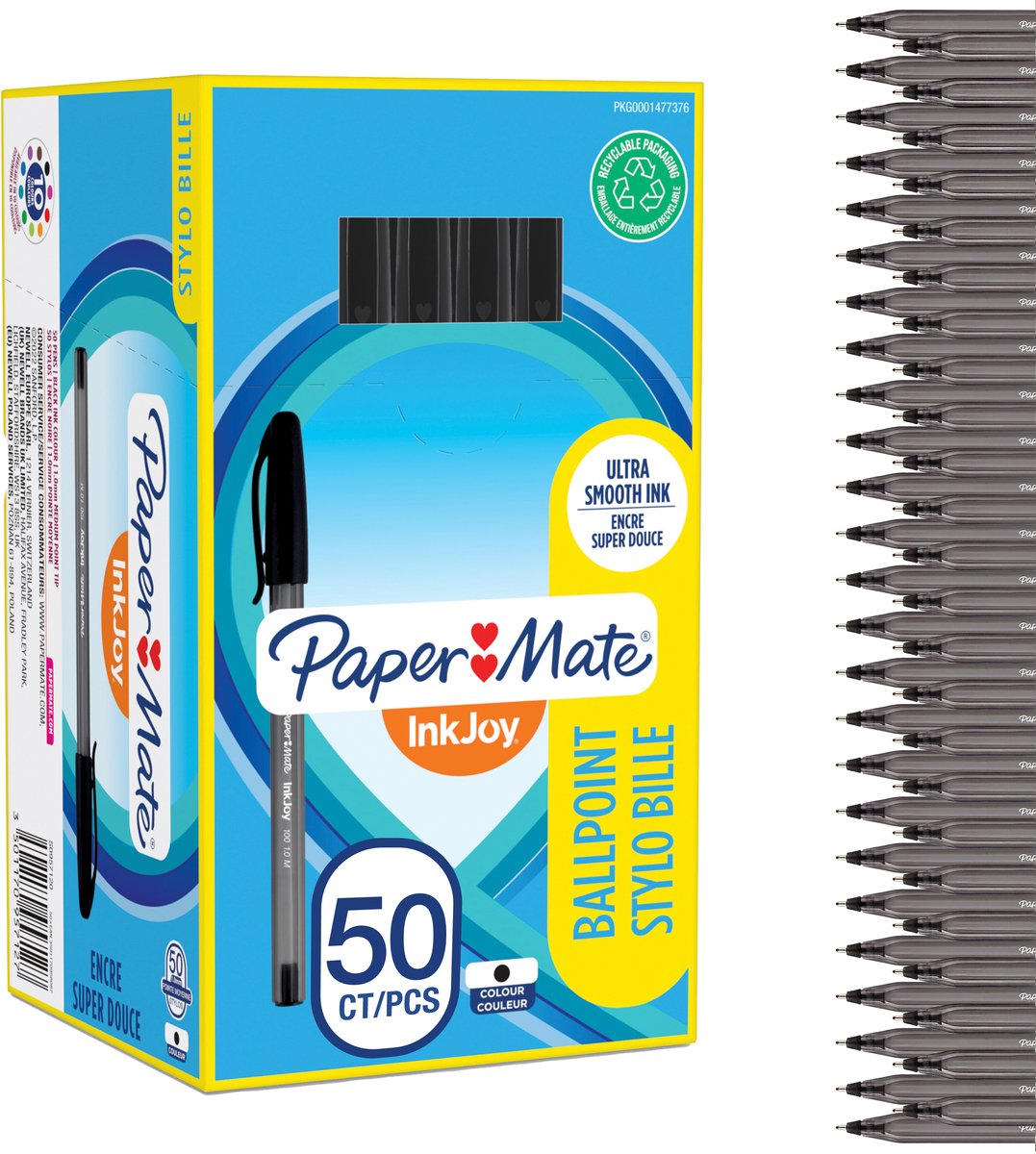 Papermate InkJoy 100 Black Stick ballpoint pen Medium 50 pc(s)