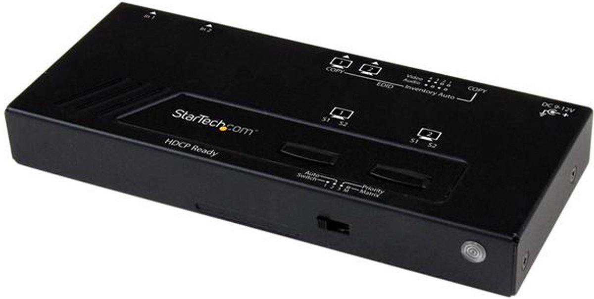 Startech.com switch matrice hdmi 2x2 con commutazione automatica e prioritaria - 1080p