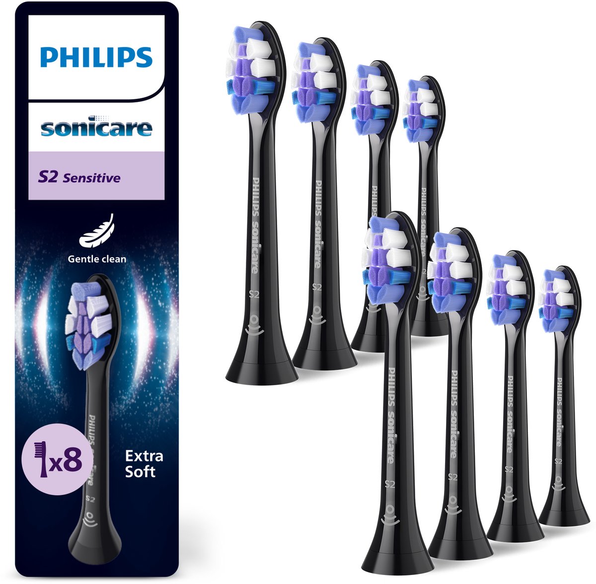Accesorio Philips HX6058/88 Recambio S2 Sensitive | 8 Unidades | Extrasuave
