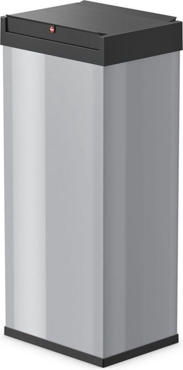 Hailo Big-Box Swing XL Abfalleimer mit Schwingdeckel 52 L Silber Kunststoff, Stahl