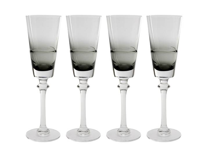 Flûte à champagne en verre gris - lot de 4