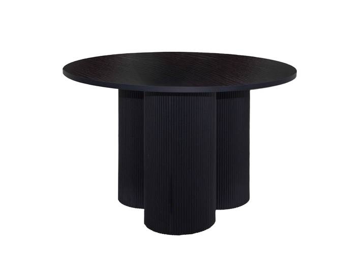 Oviala - Table à manger ronde effet bois 4 personnes