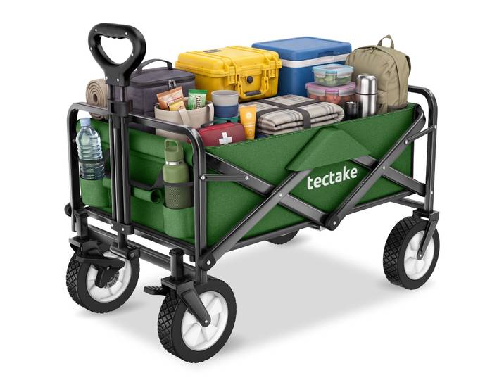 Chariot pliable LEON avec freins, capacité de charge 80kg - vert
