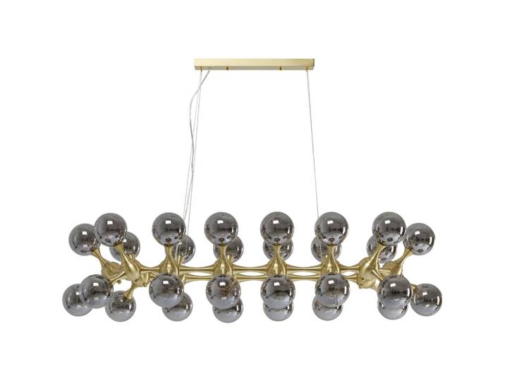 Suspension 28 abat-jours en verre et acier doré