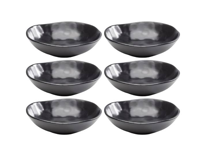 Assiette creuse en grès noir d20 - lot de 6