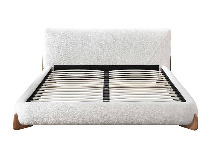 Cadre de lit polyester blanc 160 x 200