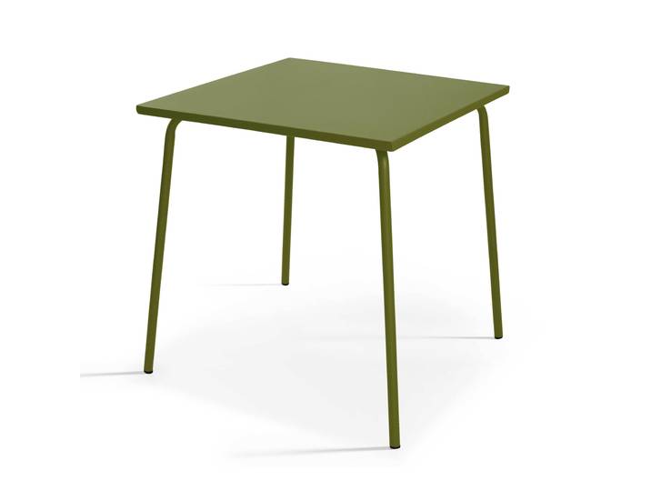 Oviala - Table de jardin carré en métal 2 à 4 personnes 70x70 cm
