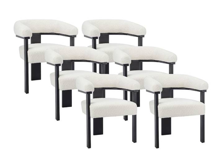 Lot de 6 chaises bois blanc