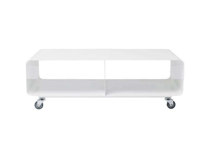 Meuble tv à roulettes en acier blanc