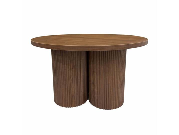 Table basse ronde 80 cm scandinave bois foncé