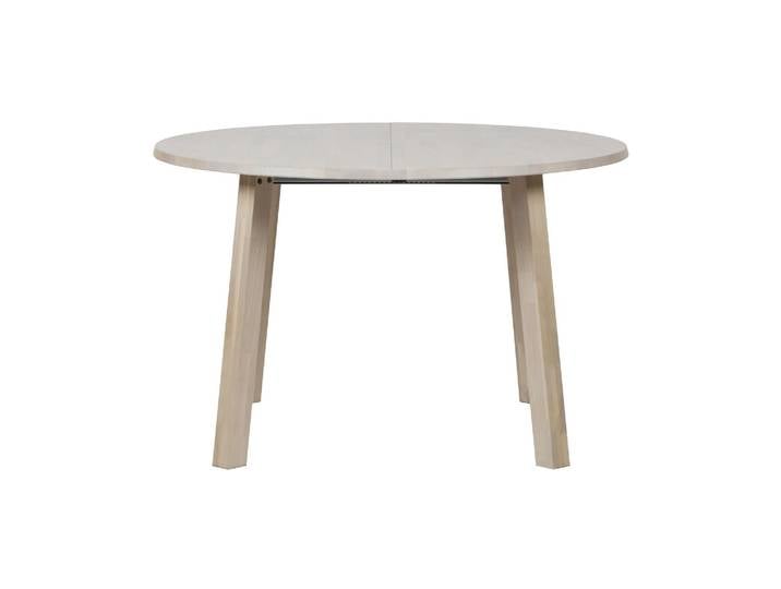 Table extensible en chêne blanc, ronde, 4 places, plateau 24 mm,