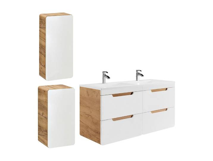 Ensemble salle de bain panneau de particule naturel clair