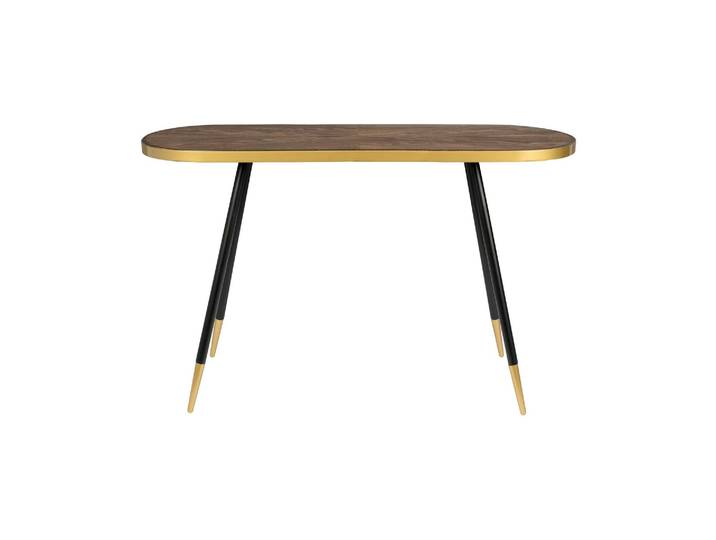 Console en bois de frêne et métal marron, plateau épais, pieds ef