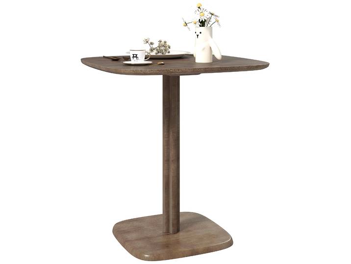 HOMCOM Table à manger pour 4 personne table de cuisine style moderne avec plateau aspect bois, 70 x 70 cm, marron