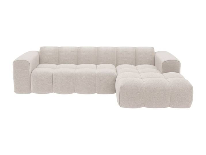 Canapé d'angle polyester 4 places beige