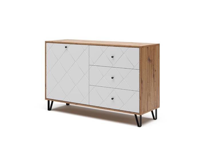 Commode avec tiroirs, chêne artisan 128 x 78 cm