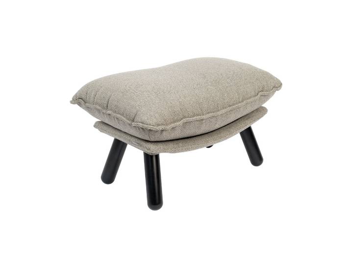 Repose-pieds en tissu gris clair, rectangulaire, assise 100% poly