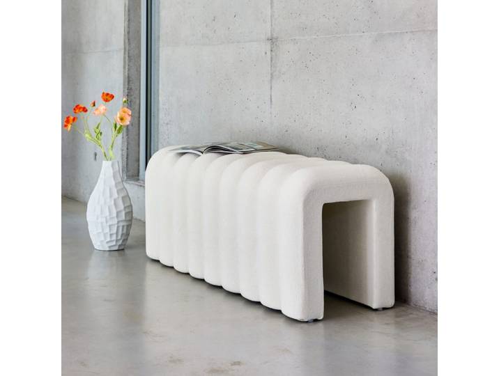 Banc, bout de lit blanc contemporain tissu, design