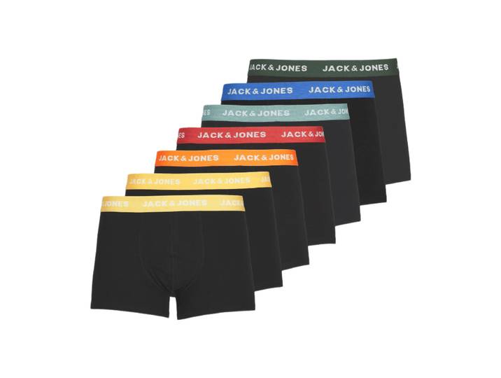 JACK&JONES Additionals Jacvito Boxers Unis Lot de 7 Taille Élastique