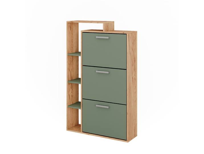 Meuble à chaussures avec 3 compartiments chêne doré 80x128,3 cm