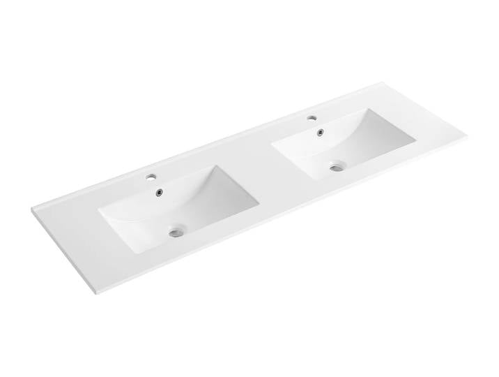 Vasque à encastrer blanche rectangle en céramique - 151 x 46,5 cm - MOTIAC