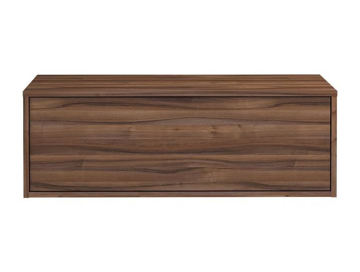 Meuble sous vasque panneau de particule naturel foncé