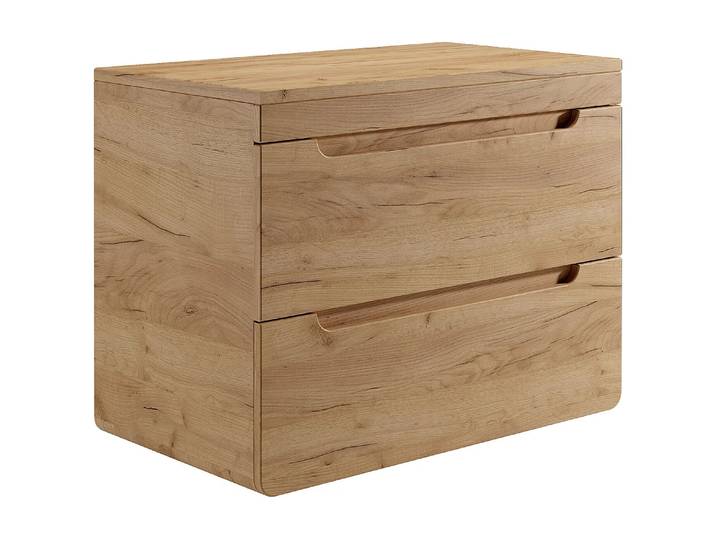 Meuble sous vasque suspendu avec planche - 80 cm - Naturel clair - ARUBA
