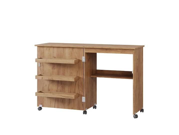 Table de couture avec 3 étagères chêne 118x77,5 cm