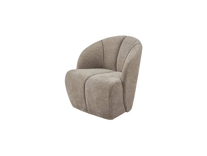Fauteuil pivotant en tissu côtelé sable foncé Mojo