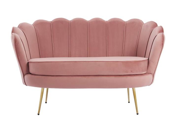 Canapé fixe polyester 2 places rose