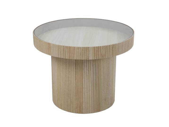 Table basse en mdf, bois et verre trempé