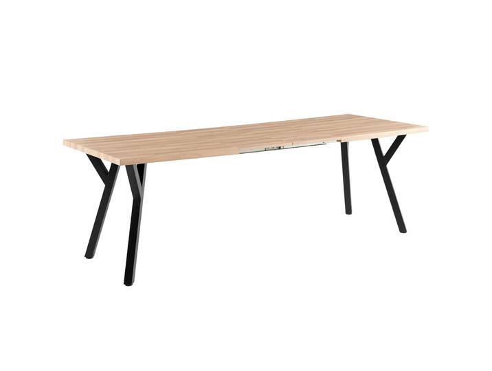 Oviala - Table à manger extensible en métal et effet bois 6 à 10 personnes