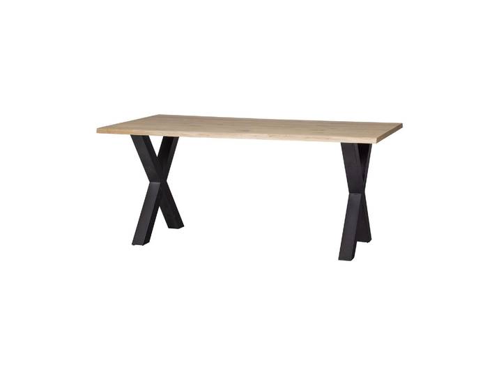Table à dîner en chêne massif beige, rectangulaire, 4 places, pie