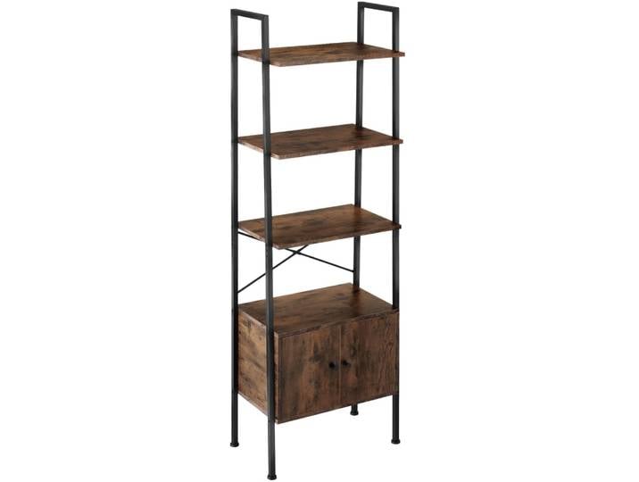 Étagère style industriel anti-basculement 575x34x173 cm bois foncé