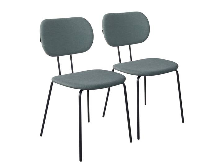 Oviala - Chaises en tissu et métal - Lot de 2