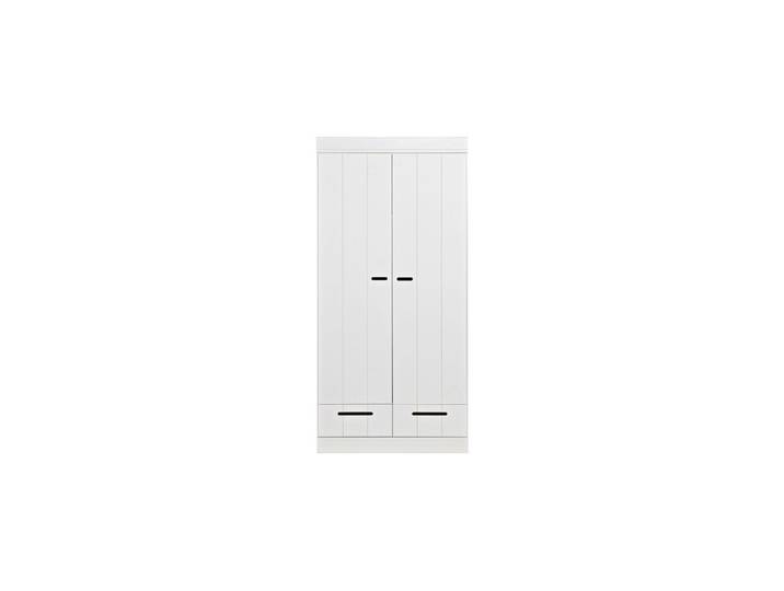 Armoire en pin massif blanc, 2 portes, 2 tiroirs, 1 étagère - Woo