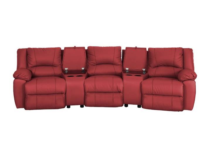 Canapé relaxation cuir 3 places rouge